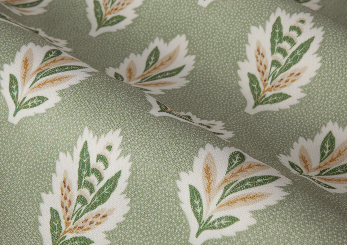 Sessile Leaf Pencil Pleat, Sage - Ready Made Curtains - Image 4